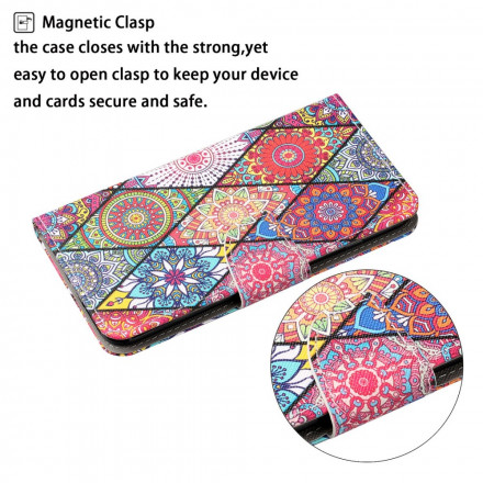 Oppo A15 Patchwork Case with Strap