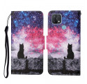 Case Oppo A15 Cat Stories with Lanyard