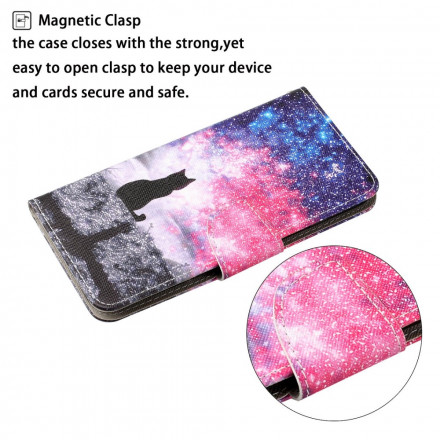 Case Oppo A15 Cat Stories with Lanyard