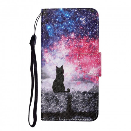 Case Oppo A15 Cat Stories with Lanyard