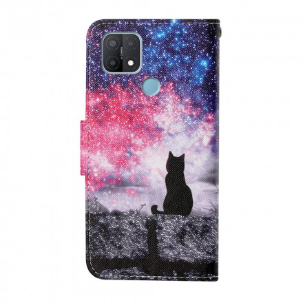 Case Oppo A15 Cat Stories with Lanyard