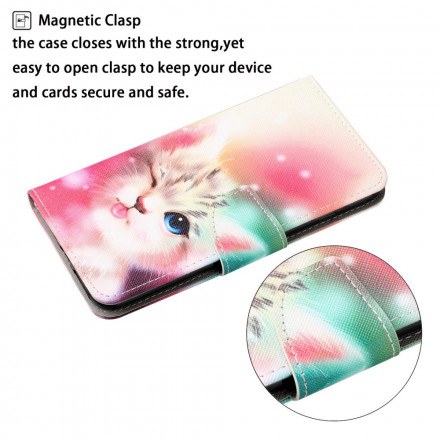Case Oppo A15 Cat Stories with Lanyard