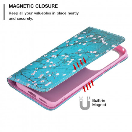 Flip Cover Huawei P50 Pro Branches Fleuries