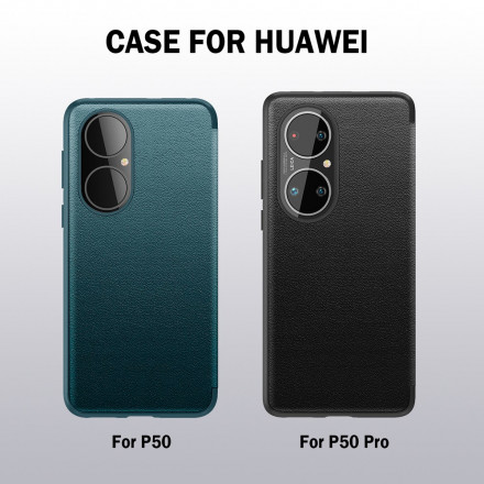 View Cover Huawei P50 Pro Simili Cuir Texturé