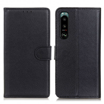 Cover Sony Xperia 5 III Simili Cuir Traditionnel Lychee