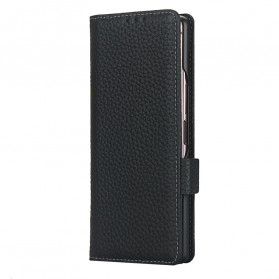 Samsung Galaxy Z Fold2 Leather Case Genuine Lychee