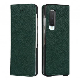 Flip Cover Samsung Galaxy Z Fold2 Cuir Lychee Véritable