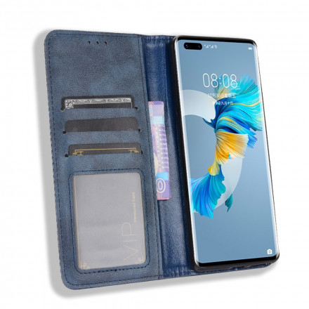 Flip Cover Huawei Mate 40 Pro Effet Cuir Vintage Stylisé