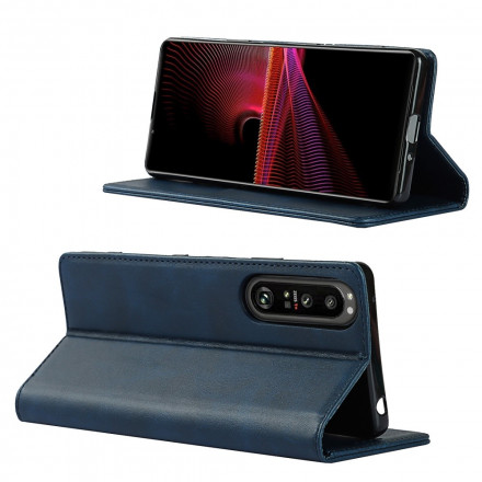 Flip Cover Sony Xperia 1 III Genuine Leather Classic