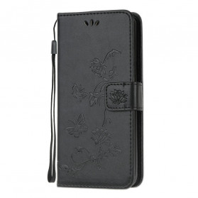 Moto G30 / Moto G10 Butterflies And Flowers Lanyard Case