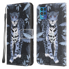 Moto G100 Leopard Strap Case
