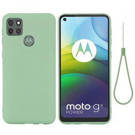 Moto G9 Power Liquid Silicone Case with Strap