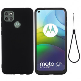 Moto G9 Power Liquid Silicone Case with Strap