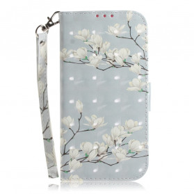 Moto G9 Play Case Flower Branch with Strap