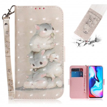 Moto G9 Play Case Hamsters with Strap