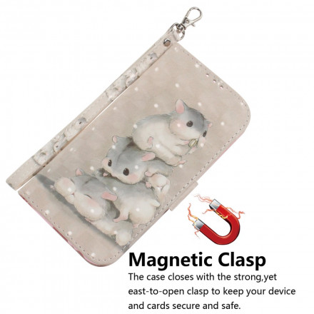 Moto G9 Play Case Hamsters with Strap