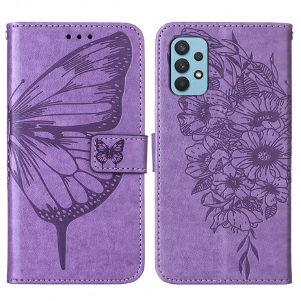 Case Samsung Galaxy A32 4G Butterfly Design with Strap