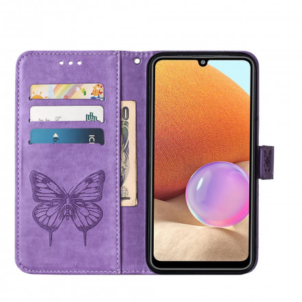 Case Samsung Galaxy A32 4G Butterfly Design with Strap