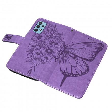 Case Samsung Galaxy A32 4G Butterfly Design with Strap