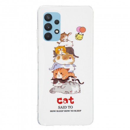 Case Samsung Galaxy A32 4G Cats Fluorescente