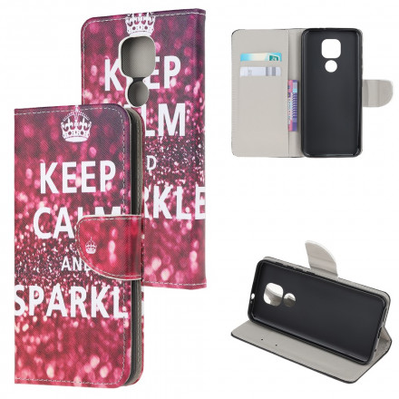 Cover Moto G9 Play Keep Calm and Sparkle