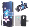 Moto G9 Play Case Lunar Flowers with Strap