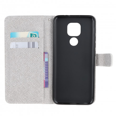 Moto G9 Play Case Lunar Flowers with Strap