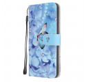 Case Samsung Galaxy A22 5G Diamond Butterflies with Strap