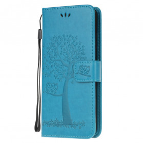 Case Samsung Galaxy A22 4G Tree and Owls with Strap