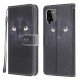 Samsung Galaxy A22 4G Black Cat Eye Case with Strap
