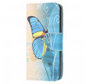 Case Samsung Galaxy A22 4G Butterfly Blue and Yellow