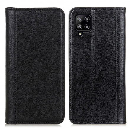 Flip Cover Samsung gaalxy A22 4G Version Cuir Lychee Fendu