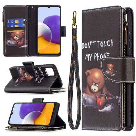 Samsung Galaxy A22 5G Case with Zipped Pocket Bear