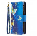 Samsung Galaxy A22 5G Zipped Pocket Butterflies Case