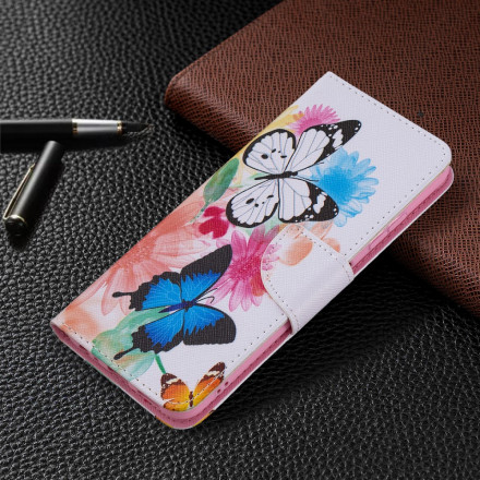 Samsung Galaxy A22 5G Case Painted Butterflies and Flowers