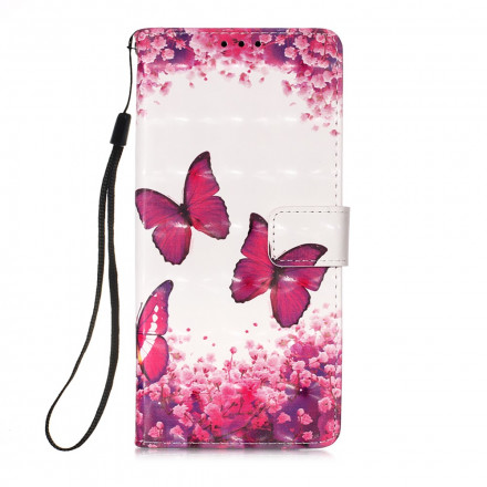 Case Samsung Galaxy A22 5G Red Butterflies