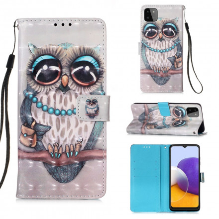 Case Samsung Galaxy A22 5G Miss Owl with Lanyard