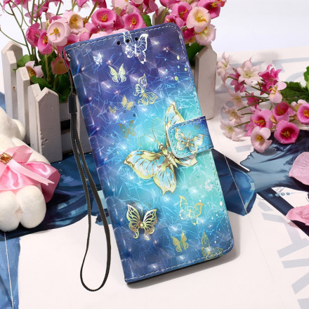 Samsung Galaxy A22 5G Gold Butterfly Strap Case