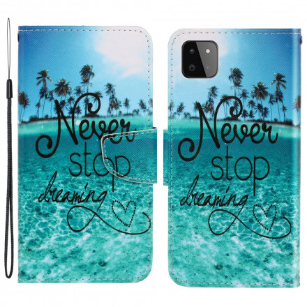 Samsung Galaxy A22 5G Never Stop Dreaming Navy Strap Case