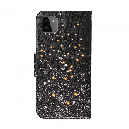 Samsung Galaxy A22 5G Star and Glitter Case with Strap