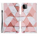 Samsung Galaxy A22 5G Marble and Glitter Case with Strap