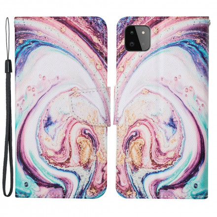 Samsung Galaxy A22 5G Marble Case with Strap