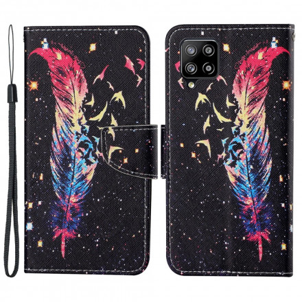 Case Samsung Galaxy A22 4G Feather Colorful Strap