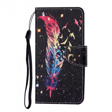 Case Samsung Galaxy A22 4G Feather Colorful Strap