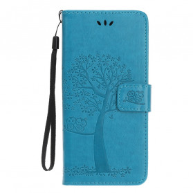 Case Samsung Galaxy A22 5G Tree and Owls with Strap