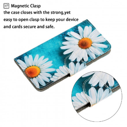 Case Samsung Galaxy A22 4G Daisies with Lanyard