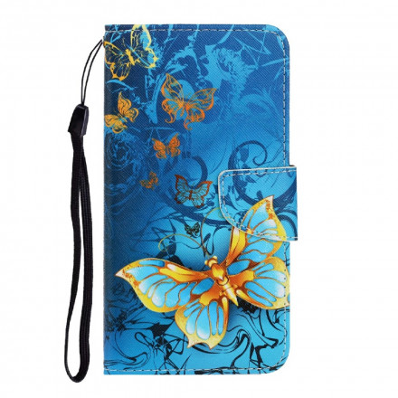 Case Samsung Galaxy A22 4G Variations Butterflies with Strap