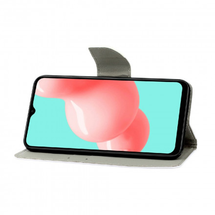 Case Samsung Galaxy A22 4G Colored Flowers with Strap