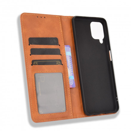 Flip Cover Samsung Galaxy A22 4G Effet Cuir Vintage Stylisé