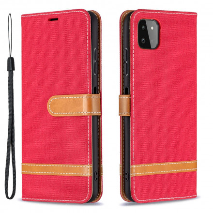 Samsung Galaxy A22 5G Fabric and Leather Effect Case with Strap